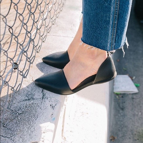 Native Audrey D'Orsay Flats Sz 8 Women's Black Pointed toe EVA Rubber